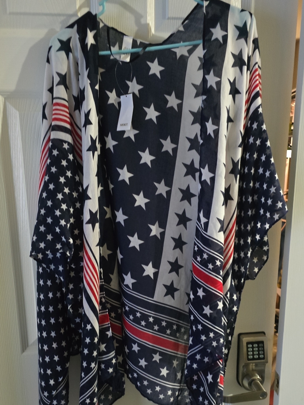 jcpenney Navy and White Star Print Kimono